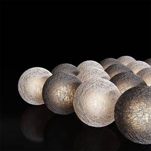 Guirlande Cotton Balls 310cm gris Gris - Blanc
