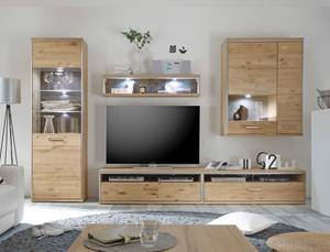 Wohnwand Esma 22 (5-teilig) mit LED Braun - Holzart/Dekor - Holz teilmassiv - 312 x 201 x 52 cm