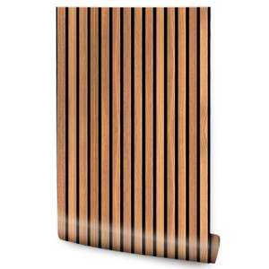 Papier Peint planches imitation bois Marron - Papier - 53 x 1000 x 1000 cm