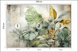 Papier Peint FEUILLES Plantes Aquarelle 300 x 210 x 210 cm