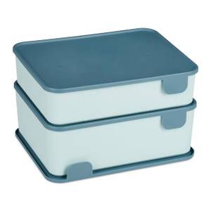 Système de rangement de tiroirs linge Bleu - Matière plastique - 31 x 11 x 24 cm