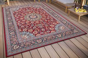 In- und Outdoor Teppich MARRAKESCH Beige - Blau - Rot