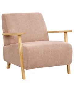 Fauteuil LESJA Chêne clair - Rose foncé