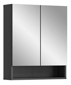 Armoire à miroir Lago Gris - En partie en bois massif - 60 x 71 x 18 cm