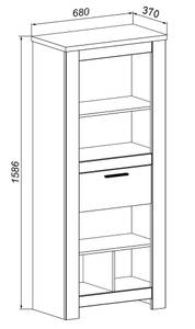 Highboard ALABAMA Weiß - Holzwerkstoff - 68 x 159 x 37 cm