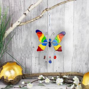 Suncatcher Schmetterling Blau - Metall - Naturfaser - 16 x 1 x 15 cm