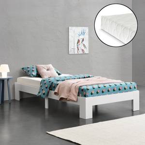 Cadre de Lit Raisio à Matelas Pin Blanc - Largeur : 124 cm