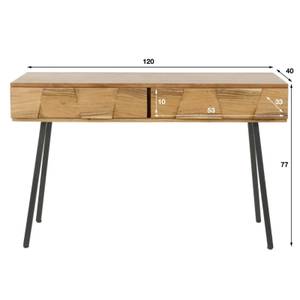 Kommode Noelani Schwarz - Braun - Metall - Massivholz - Holzart/Dekor - 125 x 77 x 40 cm