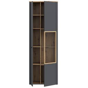 Vitrine Leone 9 Grau - Holzwerkstoff - 74 x 212 x 42 cm