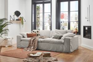 Sofa NETTA XL 3-Sitzer Cord Hellgrau