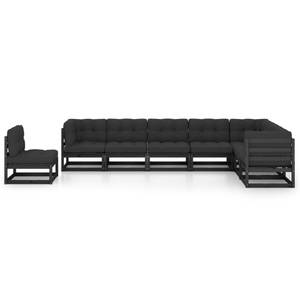 Garten-Lounge-Set (8-teilig) 3009827-2 Anthrazit - Schwarz