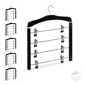 Cintres multiples noirs set de 6 Noir - Argenté