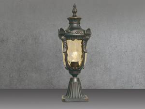 LED Sockelleuchte Jugendstil, Höhe 54cm Braun - Glas - Metall - 19 x 54 x 19 cm