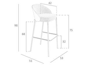 Hocker aus grauem Stoff und Nussbaumholz Grau - Textil - 53 x 89 x 51 cm