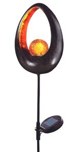 Gartenstecker Flame Schwarz - Orange - Metall - 17 x 93 x 17 cm