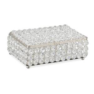 Boîte à bijoux à perles façon cristal Argenté - Verre - Métal - 19 x 7 x 15 cm