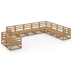 Gartenmöbel-Set (10-teilig) 3009857-1 Braun - Massivholz - Holzart/Dekor - 70 x 67 x 70 cm