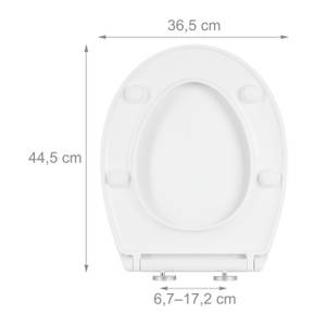 Ovaler Toilettendeckel Absenkautomatik Weiß - Metall - Kunststoff - 37 x 4 x 45 cm