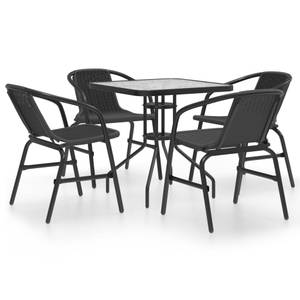 Gartenmöbel-Set Schwarz - Metall - Kunststoff - 70 x 70 x 70 cm