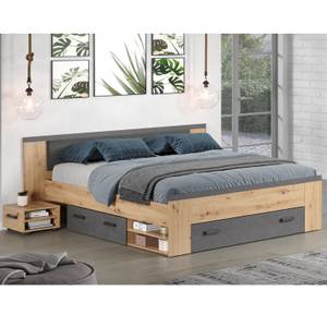 Bett Follow Braun - Holz teilmassiv - 230 x 87 x 203 cm