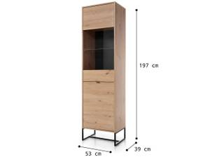 Vitrinenschrank Anime Braun - Holzwerkstoff - Naturfaser - Kunststoff - 53 x 197 x 39 cm