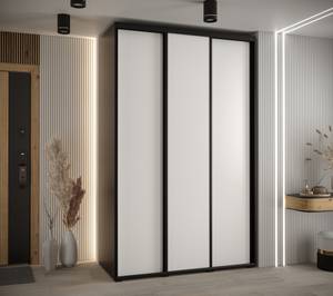 ARMOIRE À PORTES COULISSANTES DAVOS 1 Noir - Blanc - Largeur : 150 cm