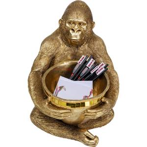 Deko Figur Gorilla Holding Bowl Gold - Kunststoff - 34 x 41 x 33 cm