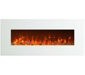 Glow Fire Venus Elektrokamin Weiß - Glas - Metall - 126 x 55 x 14 cm