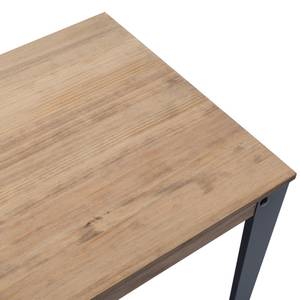Table haute mange debout Lunds 60X120x110cm métal blanc-plateau bois - RETIF