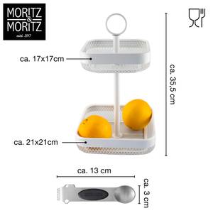 Obst Metall Etagere 2 Etagen + Schäler Weiß