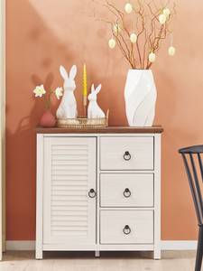 Sideboard KIRKLAND Beige - Braun - Weiß - Holzwerkstoff - 80 x 81 x 33 cm