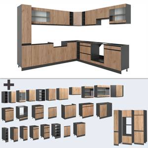 Eckküche R-Line 43176 Anthrazit - Sonoma Eiche Trüffel Dekor