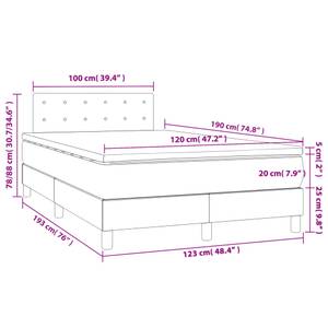 Boxspringbett 3017290-27 Dunkelblau - 123 x 193 cm