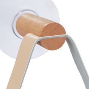 Toilettenpapierhalter Holz mit Band Beige - Braun - Holzwerkstoff - Kunststoff - 18 x 18 x 8 cm