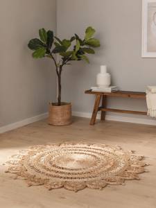 Tapis de jute Kamala Beige - Fibres naturelles - 120 x 1 x 120 cm