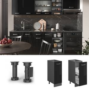 Meuble de cuisine R-Line 41182 Anthracite - Noir brillant