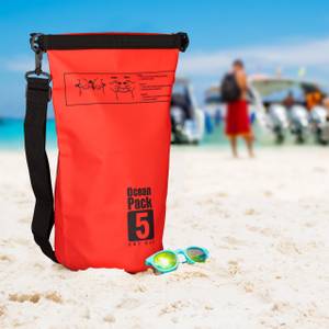 Ocean Pack 5L wasserdicht Schwarz - Rot