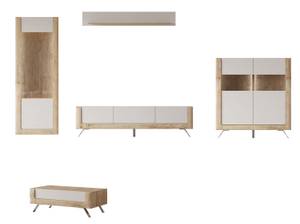 Wohnzimmer-Set KLEVE 5-teilig Braun - Holzwerkstoff - 400 x 200 x 48 cm