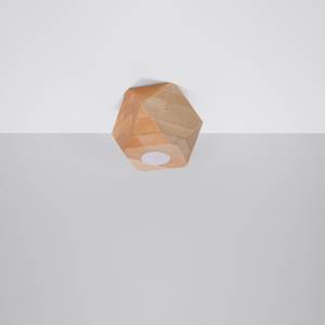 Deckenleuchte Woody Braun - Kunststoff - Massivholz - 12 x 12 x 12 cm