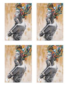 Acrylbild handgemalt Stille Anmut Beige - Massivholz - Textil - 70 x 100 x 4 cm