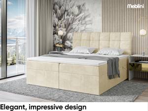 Boxspringbett Drago Beige - Breite: 140 cm - H3