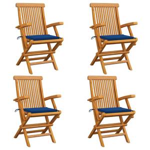 Chaise de jardin (lot de 4) 3007213-3 Bleu - Bois manufacturé - Bois/Imitation - 55 x 89 x 60 cm