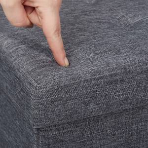 Sitzbank mit Stauraum Grau - Holzwerkstoff - Kunststoff - Textil - 76 x 39 x 37 cm