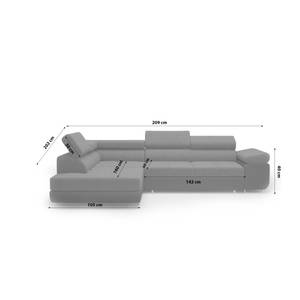 Ecksofa Eckcouch Almada L Form Couch Anthrazit - Ecke davorstehend links