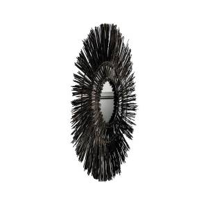 Miroir rond LODGE Noir - Bois manufacturé - 76 x 76 x 3 cm