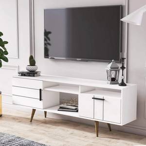 Meuble Tv Termini blanc Blanc - Bois manufacturé - 180 x 64 x 37 cm