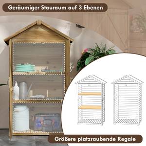 Gartenschrank 84H-120V00ND Braun - Massivholz - 54 x 177 x 102 cm