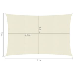 Voiles d'ombrage 3016419-4 Blanc crème - 600 x 500 cm