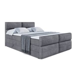 Boxspringbett BOXI3-Z KING Steingrau - Breite: 200 cm