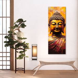 KUNSTDRUCK Buddha in Yellow Background 30 x 90 cm